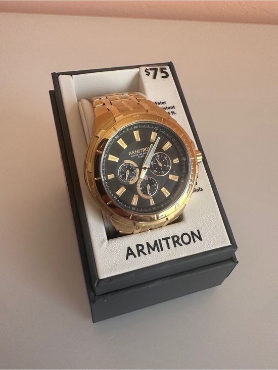 Armitron Other - Armitron Chronograph with Gold Bracelet and Black Dial NIB NWT IOB